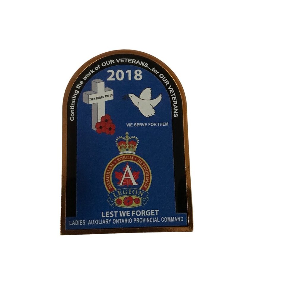 2018 Veterans Memorial Pin Ladies Auxiliary Ontario Provincial Command Blue & Go